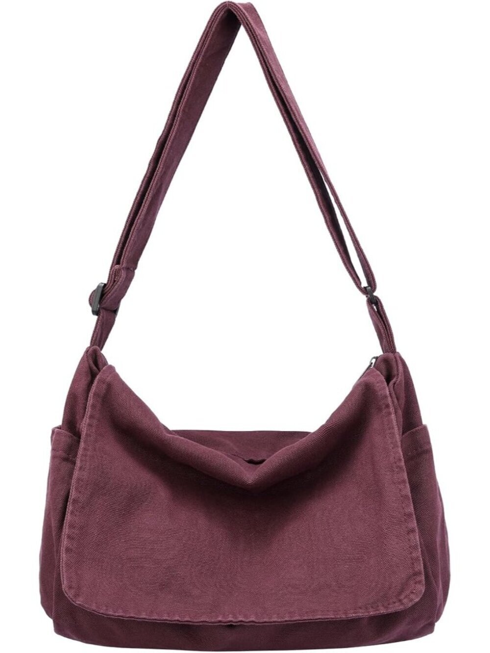 Women's A-red Wine Zipper Casual Sling Aesthetic Crossbody Shoulder Bag